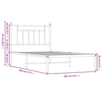 Giroletto con Testiera Metallo Bianco 100x190 cm 353580