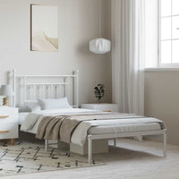 Giroletto con Testiera Metallo Bianco 100x190 cm 353580