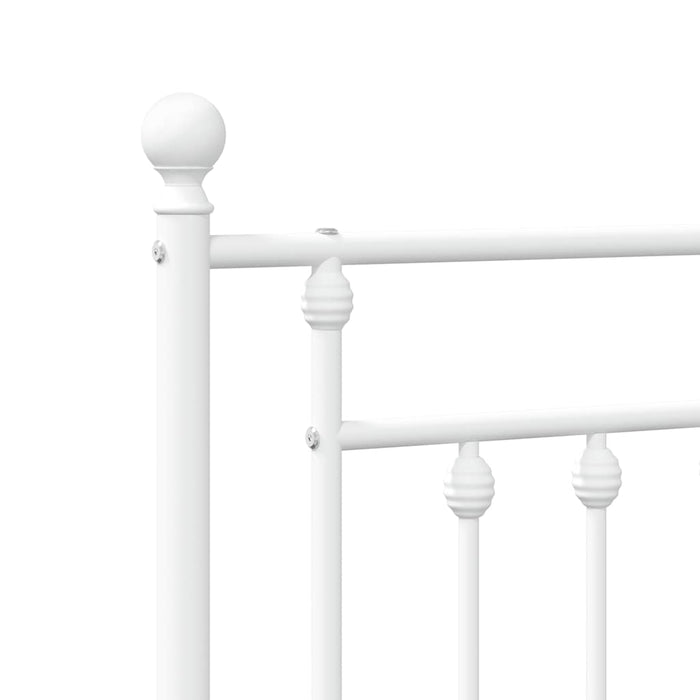 Giroletto con Testiera Metallo Bianco 193x203 cm 353592