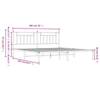 Giroletto con Testiera Metallo Bianco 193x203 cm 353592