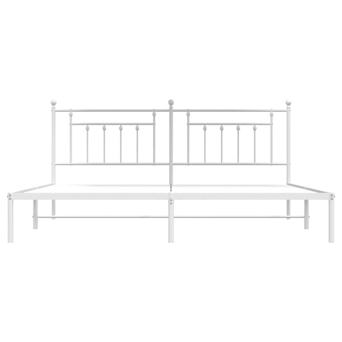 Giroletto con Testiera Metallo Bianco 200x200 cm 353593