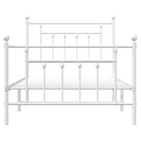 Giroletto con Testiera e Pediera-Struttura Letto Metallo Bianco 100x190 cm 353850