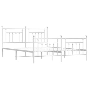 Giroletto con Testiera e Pediera Metallo Bianco 180x200 cm 353608