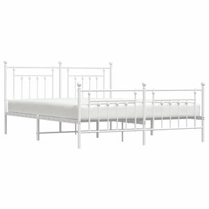 Giroletto con Testiera e Pediera Metallo Bianco 180x200 cm 353608