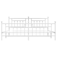 Giroletto con Testiera e Pediera Metallo Bianco 193x203 cm 353610
