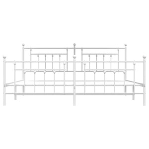 Giroletto con Testiera e Pediera Metallo Bianco 193x203 cm 353610