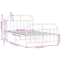 Giroletto con Testiera e Pediera Metallo Nero 120x190 cm 353650