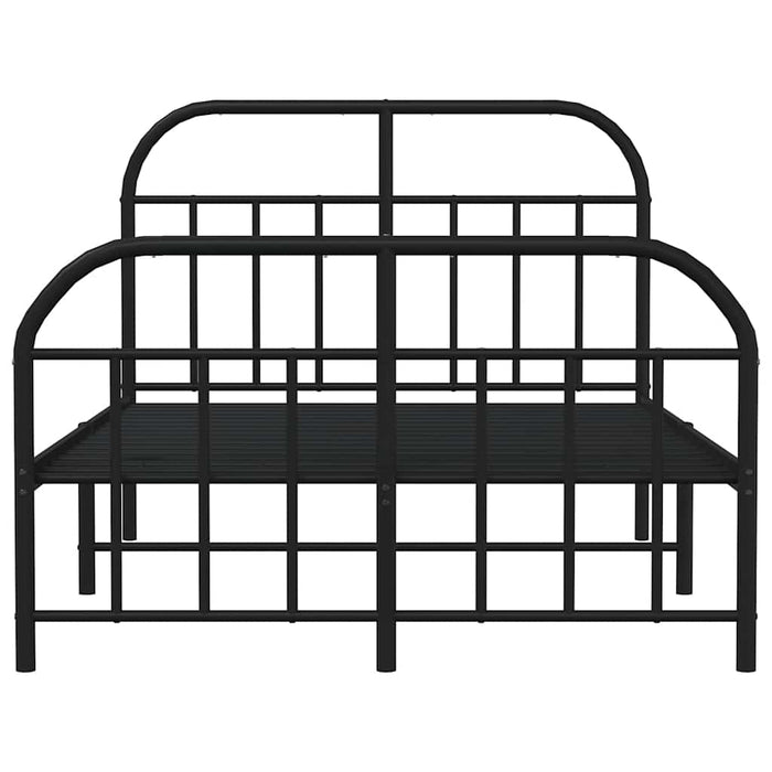 Giroletto con Testiera e Pediera Metallo Nero 120x200 cm 353651