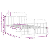 Giroletto con Testiera e Pediera Metallo Nero 120x200 cm 353651