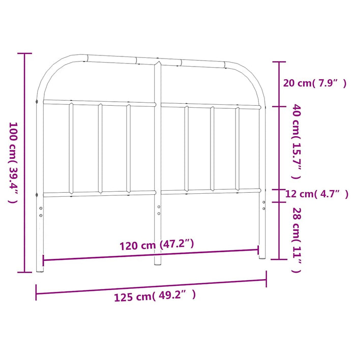 Testiera in Metallo Nero 120 cm 353666