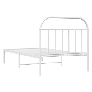 Giroletto con Testiera Metallo Bianco 100x190 cm 353678