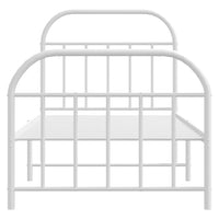 Giroletto con Testiera e Pediera Metallo Bianco 90x200 cm 353695