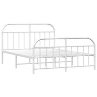 Giroletto con Testiera e Pediera Metallo Bianco 183x213 cm 353707