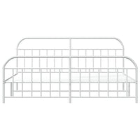 Giroletto con Testiera e Pediera Metallo Bianco 193x203 cm 353708