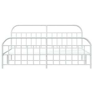 Giroletto con Testiera e Pediera Metallo Bianco 193x203 cm 353708