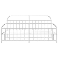 Giroletto con Testiera e Pediera Metallo Bianco 200x200 cm 353709