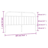 Testiera in Metallo Bianco 180 cm 353720