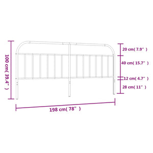 Testiera in Metallo Bianco 193 cm 353721