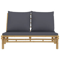 Panca da Giardino con Cuscini Grigio Scuro in BambÃ¹cod mxl 70687