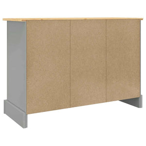 Credenza Corona Grigia 112x43x78 cm in Legno di Pino Messicano 355084
