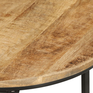 Tavolini a Incastro 3 pz in Legno Massello Grezzo di Mango