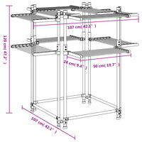 Stendibiancheria 107x107x120 cm in Alluminio