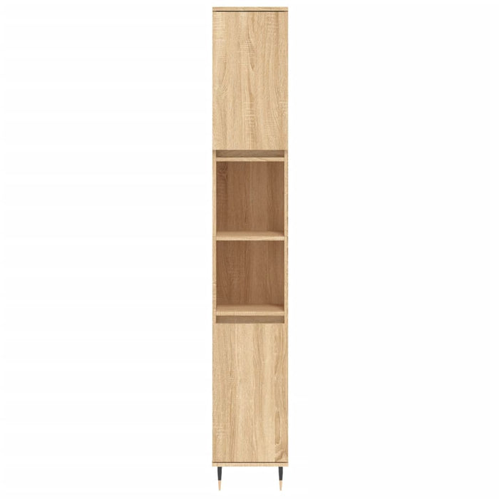 Set di Mobili da Bagno 3 pz Rovere Sonoma in Legno Multistrato 3187784