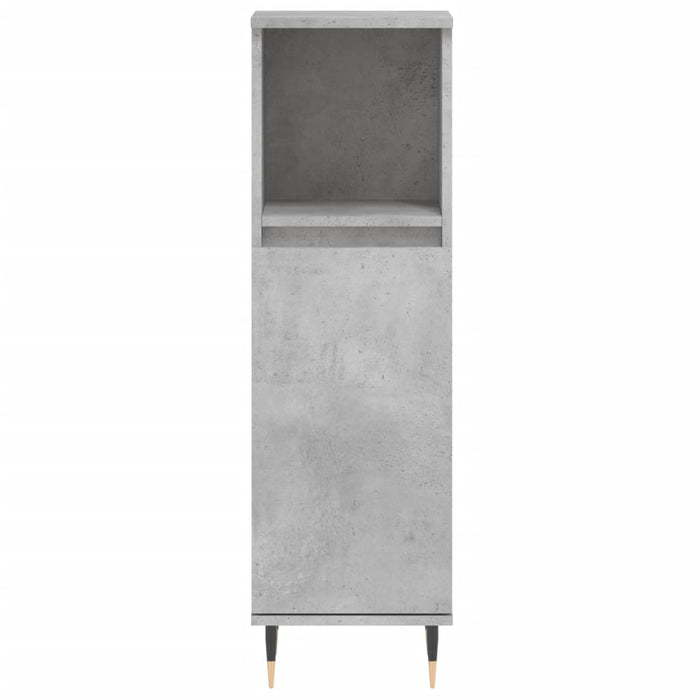 Set di Mobili da Bagno 3 pz Grigio Cemento in Legno Multistrato 3187785