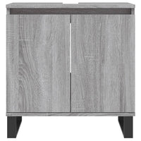 vidaXL Set Mobili da Bagno 3 pz Grigio Sonoma in Legno Multistrato