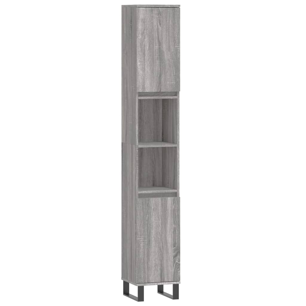 vidaXL Set Mobili da Bagno 3 pz Grigio Sonoma in Legno Multistrato