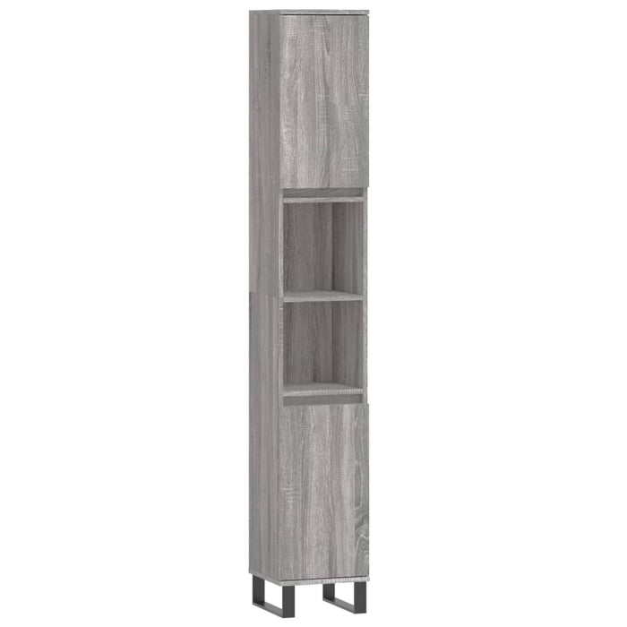 vidaXL Set Mobili da Bagno 3 pz Grigio Sonoma in Legno Multistrato