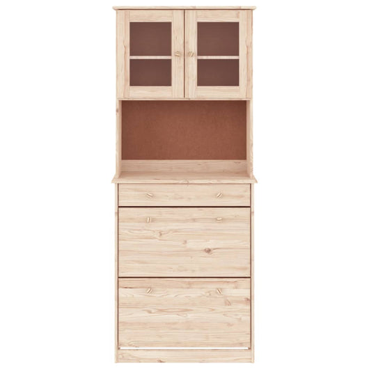 Credenza buffet cassettiera mobile contenitore organizer cucina soggiorno soggiorno 77 x 35 x 188 cm legno massello di pino marrone 02_0029674