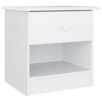 Comodino ALTA Bianco 41x35x41 cm in Legno Massello di Pino 353914