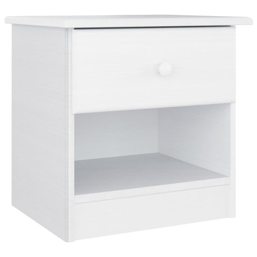 Comodino ALTA Bianco 41x35x41 cm in Legno Massello di Pino 353914