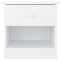 Comodino ALTA Bianco 41x35x41 cm in Legno Massello di Pino 353914
