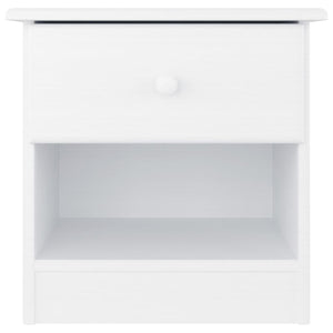 Comodino ALTA Bianco 41x35x41 cm in Legno Massello di Pino 353914