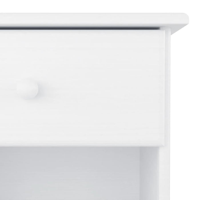 Comodino ALTA Bianco 41x35x41 cm in Legno Massello di Pino 353914
