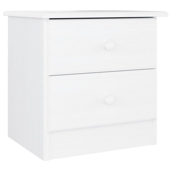 Comodino ALTA Bianco 41x35x41 cm in Legno Massello di Pino 353916