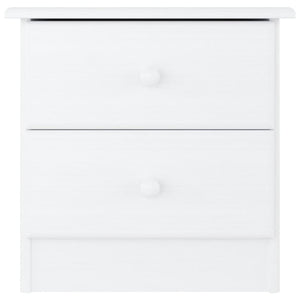 Comodino-Tavolino da notte ALTA Bianco 41x35x41 cm in Legno Massello di Pino