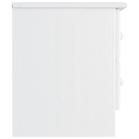 Comodino ALTA Bianco 41x35x41 cm in Legno Massello di Pino 353916