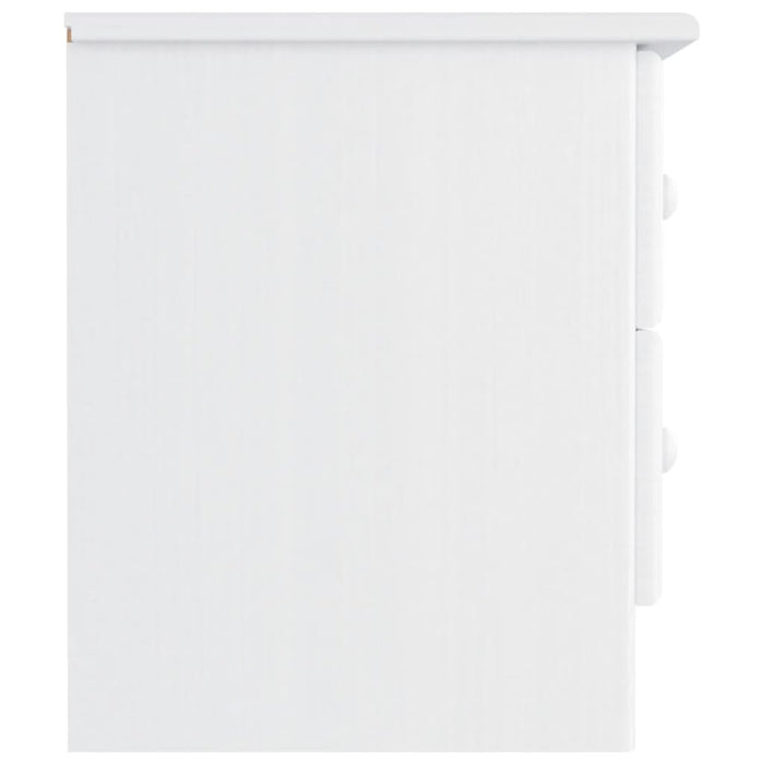 Comodino ALTA Bianco 41x35x41 cm in Legno Massello di Pino 353916