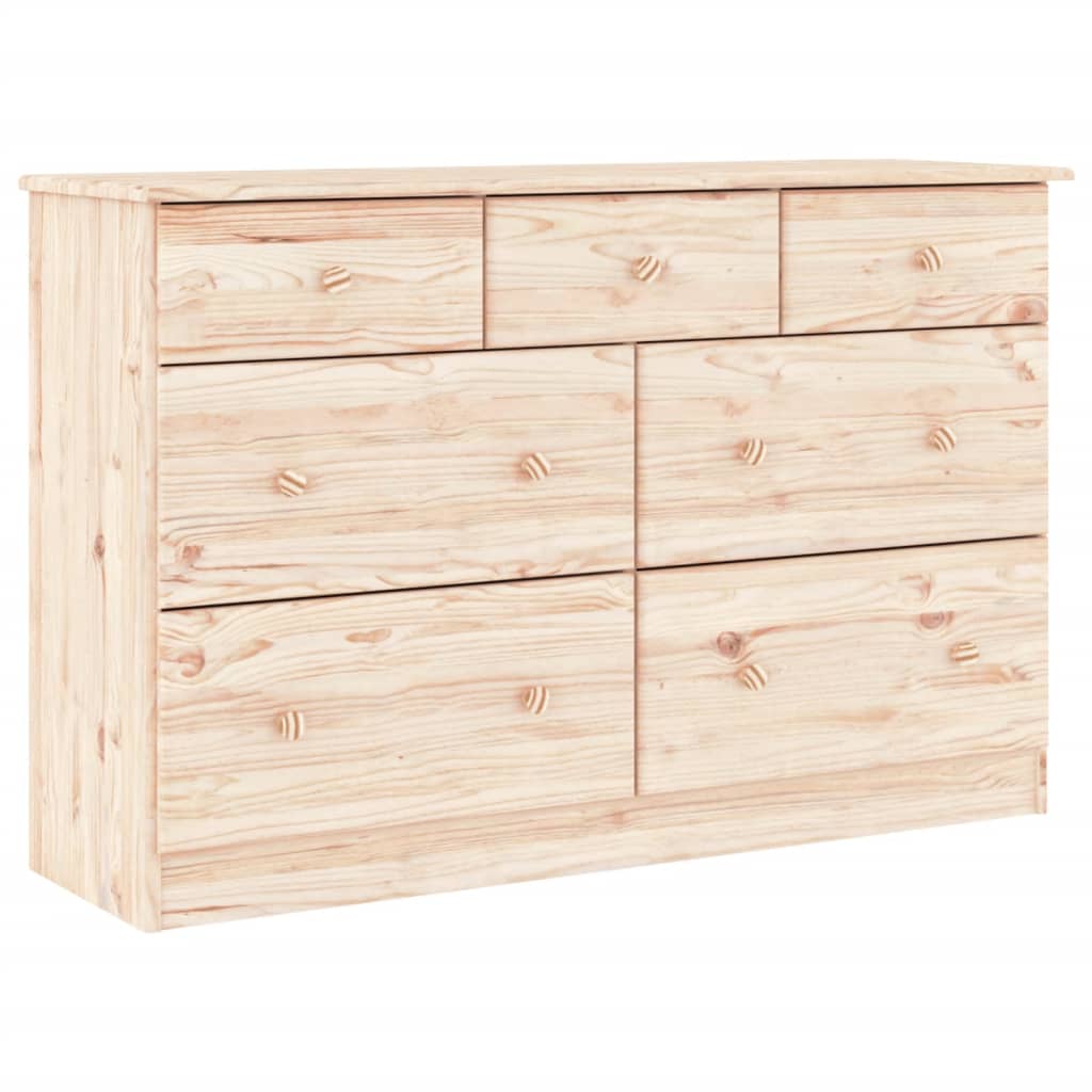 Cassettiera ALTA 112x35x73 cm in Legno Massello di Pino 353919