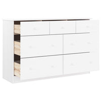Cassettiera ALTA Bianca 112x35x73 cm in Legno Massello di Pino 353920