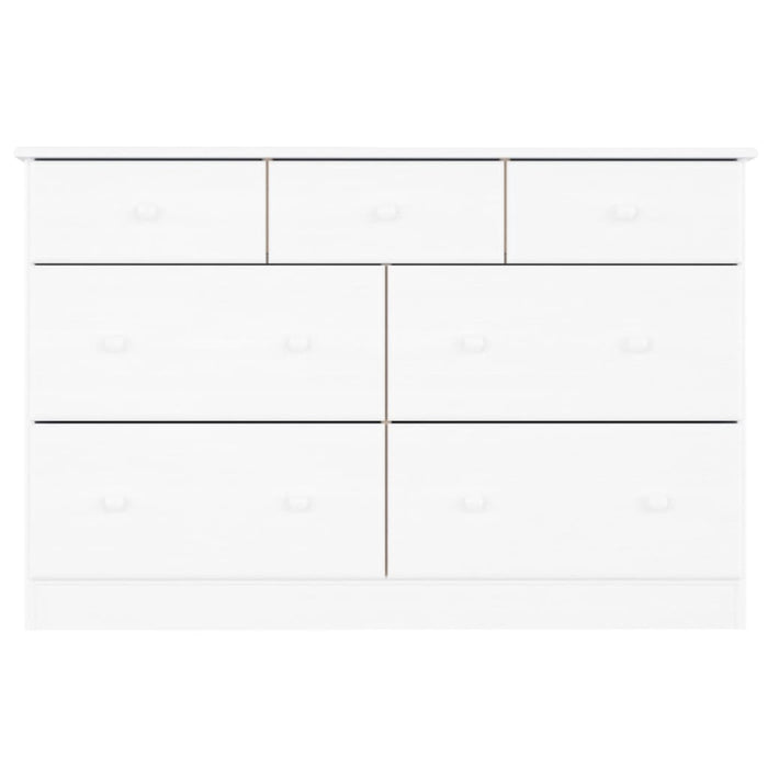 Cassettiera ALTA Bianca 112x35x73 cm in Legno Massello di Pino 353920