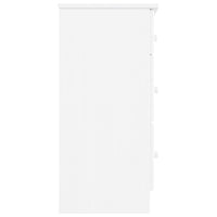 Cassettiera ALTA Bianca 112x35x73 cm in Legno Massello di Pino