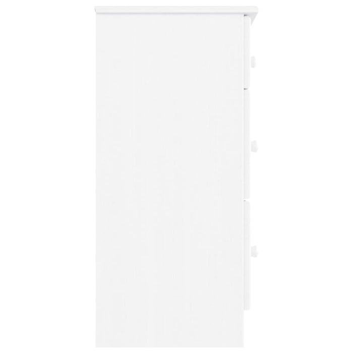 Cassettiera ALTA Bianca 112x35x73 cm in Legno Massello di Pino 353920