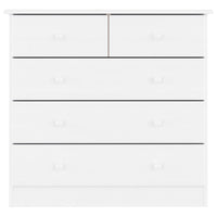 Cassettiera ALTA Bianca 77x35x73 cm in Legno Massello di Pino