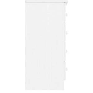 Cassettiera ALTA Bianca 77x35x73 cm in Legno Massello di Pino