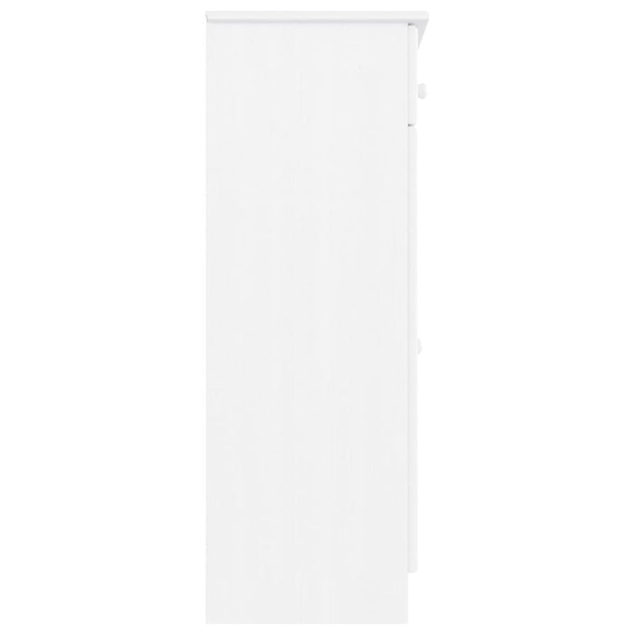 Scarpiera ALTA Bianca 77x35x96 cm in Legno Massello di Pino 353926