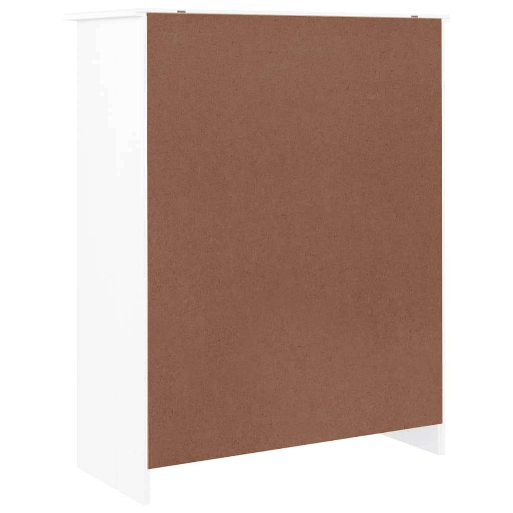 Scarpiera ALTA Bianca 77x35x96 cm in Legno Massello di Pino 353926